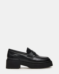 LAYKEN Black Leather Platform Lug Women's Loafer