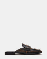 CALEB Brown Distressed Women's Slip-On Mule Flat