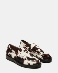 MADISON Brown Cow Print Women's Penny Loafer