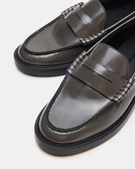 MADISON Grey Leather Women's Penny Loafer