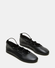 BOMBSHELL Black Leather Ballet Women's Flat