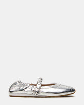 ANAYA Silver Leather Studs Mary Jane Ballet Women's Flat