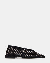 NICO Black Suede Women's Pointed-Toe Mary Jane Flat