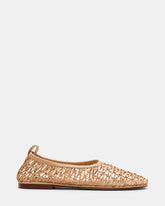 AMBROSIA Tan Women's Net Caged Ballet Flat
