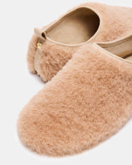 MINO Faux Fur Tan Women's Flat