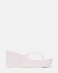 JELLA White Thong Wedge Women's Platform Sandal