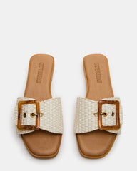 HAPP Bone Square-Toe Raffia Slide Women's Sandal