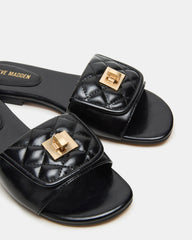 MORELAND Black Quilted Slide Women's Sandal