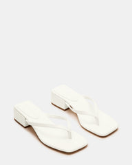 CARIBBEAN White Square-Toe Mule Thong Women's Sandal