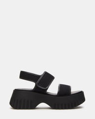 GROVER Black/Black Women's Square-Toe Platform Sandal