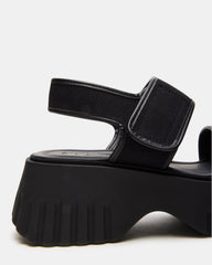 GROVER Black/Black Women's Square-Toe Platform Sandal