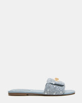 MORELAND Sequin Blue Quilted Slide Women's Sandal