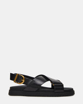 DONELLI Black Leather Strappy Footbed Women's Sandal