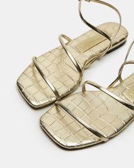 TANGO Gold Square-Toe Strappy Women's Sandal