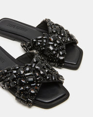 LEVITY Black Square-Toe Slide Women's Sandal