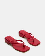 CARIBBEAN Red Square-Toe Mule Thong Women's Sandal
