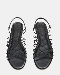 LIBRA Black Women's Strappy Flat Sandal
