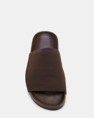 SANSA Brown Flatform Footbed Slide Women's Sandal