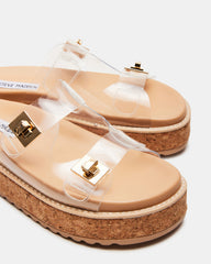 BIGSCHMONA Clear Suede Women's Platform Slide Sandal