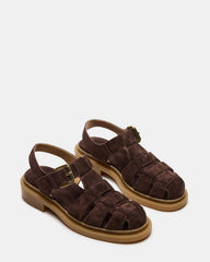 TOPE Chocolate Brown Suede Strappy Fisherman Women's Sandal