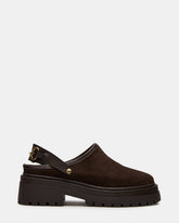 ERBA Brown Suede Platform Lug Slingback Clog Women's Flat