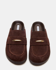 TOBIN Brown Suede Slip-On Mule Women's Flat