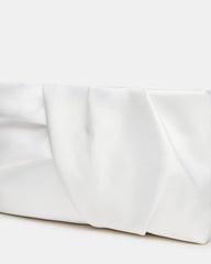 LILIA Bag White Elongated Pleated Crossbody Clutch Handbag
