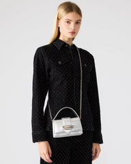 MISHELL Bag Silver Disco Top-Handle Mini Handbag