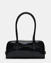 ANISE Bag Black Crocodile Elongated Shoulder Strap Handbag