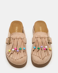 Kids' TREAT Taupe Girls' Slip-On Fringe Flat