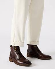 NOBY Brown Leather Men's Lace-Up Ankle Boot