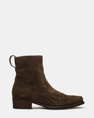 SANTANA Green Olive Western Men's Ankle Boot