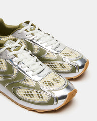 XYLO Green Low-Top Lace-Up Men's Sneakers