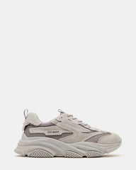 POSSESS Grey Suede Low-Top Lace-Up Men's Sneaker