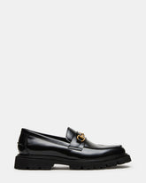 NAXOS Black Leather Slip-On Dress Men's Loafer