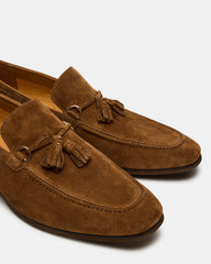 LOGAN Cognac Suede Tassel Slip-On Men's Loafer