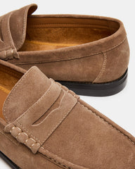 HUCKLE Taupe Suede Slip-On Men's Loafer