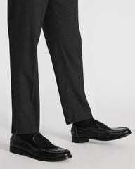 NATAN Black Leather Slip-On Dress Loafer | Men's Loafers