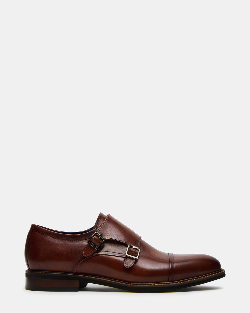 HARAN Tan Leather Men's Buckle Strap Dress Shoe
