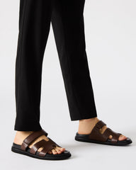 MAIVEN Brown Leather Men's Fisherman Sandal