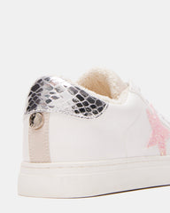 Kids' REZUME White Multi Girls' Lace-Up Star Sneakers