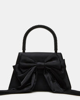 COSETTE Bag Black Satin Beaded Top-Handle Mini Handbag