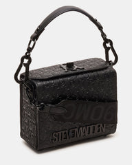 NOYA Black/Black Women's Embossed Crossbody Top-Handle Box Handbag