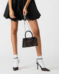 PEACHY Leopard Women's Mini Top-Handle Mesh Handbag