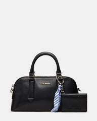 CALLY Bag Black Dome Satchel Top-Handle Crossbody Women's Handbag