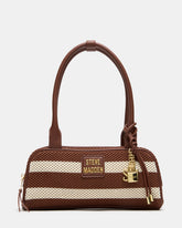 LAGUNE Bag Chocolate Multi Elongated Straw Shoulder Strap Handbag
