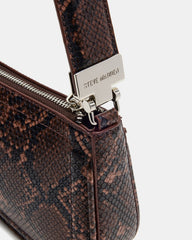 ANGEL Bag Brown Snake Top-Zipper Structured Shoulder Strap Handbag