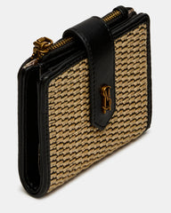 JEM STRAW Black Natural Bifold Wallet