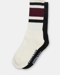 IVY 2 PACK STRIPE ATHLEISURE SOCKS Cherry Women's Stripe Athletic Socks