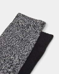 FALL 2 PACK MARLED KNEE HIGH SOCKS Black Women's Marled Knee-High Socks